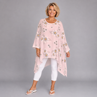 Floral Oversized Kaftan / Blouse with Sequin Cuffs