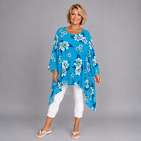 Floral Oversized Kaftan / Blouse with Sequin Cuffs