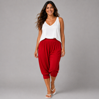 Plain 3/4 Length Capri Harem Pants