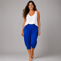Plain 3/4 Length Capri Harem Pants