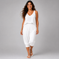 Plain 3/4 Length Capri Harem Pants