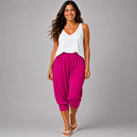 Plain 3/4 Length Capri Harem Pants