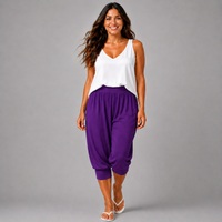 Plain 3/4 Length Capri Harem Pants