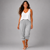 Plain 3/4 Length Capri Harem Pants