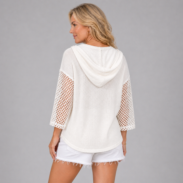 Crochet Sleeve Lightweight Hoodie