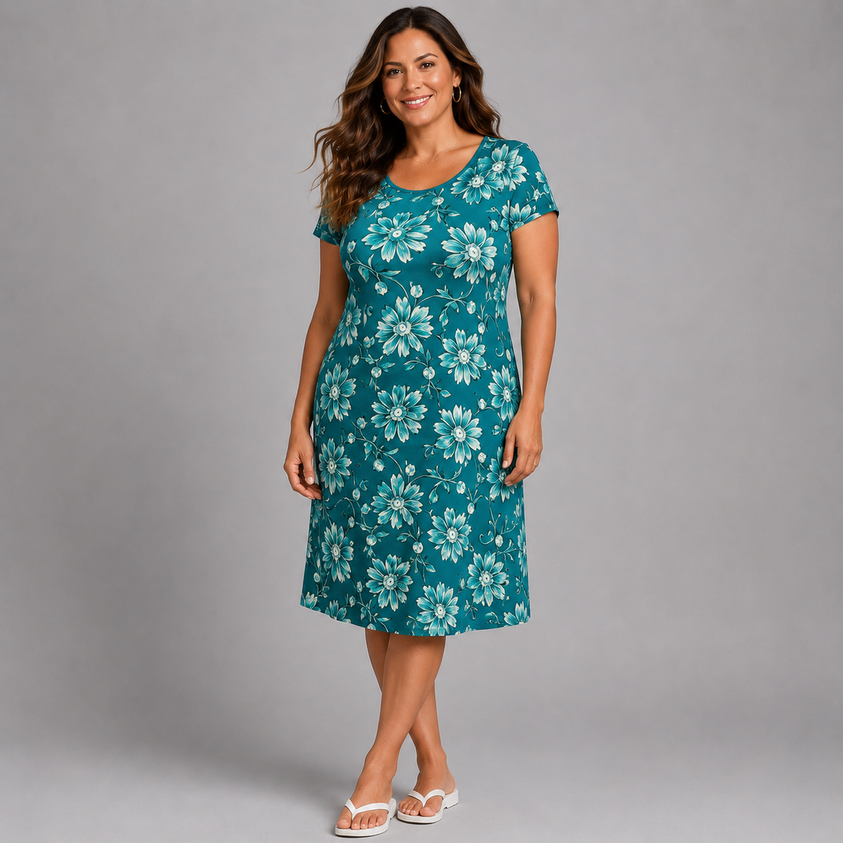 Short Sleeve Floral T‑Shirt Dress