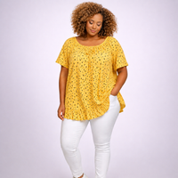 Floral Elastic Neck Short Sleeve Top