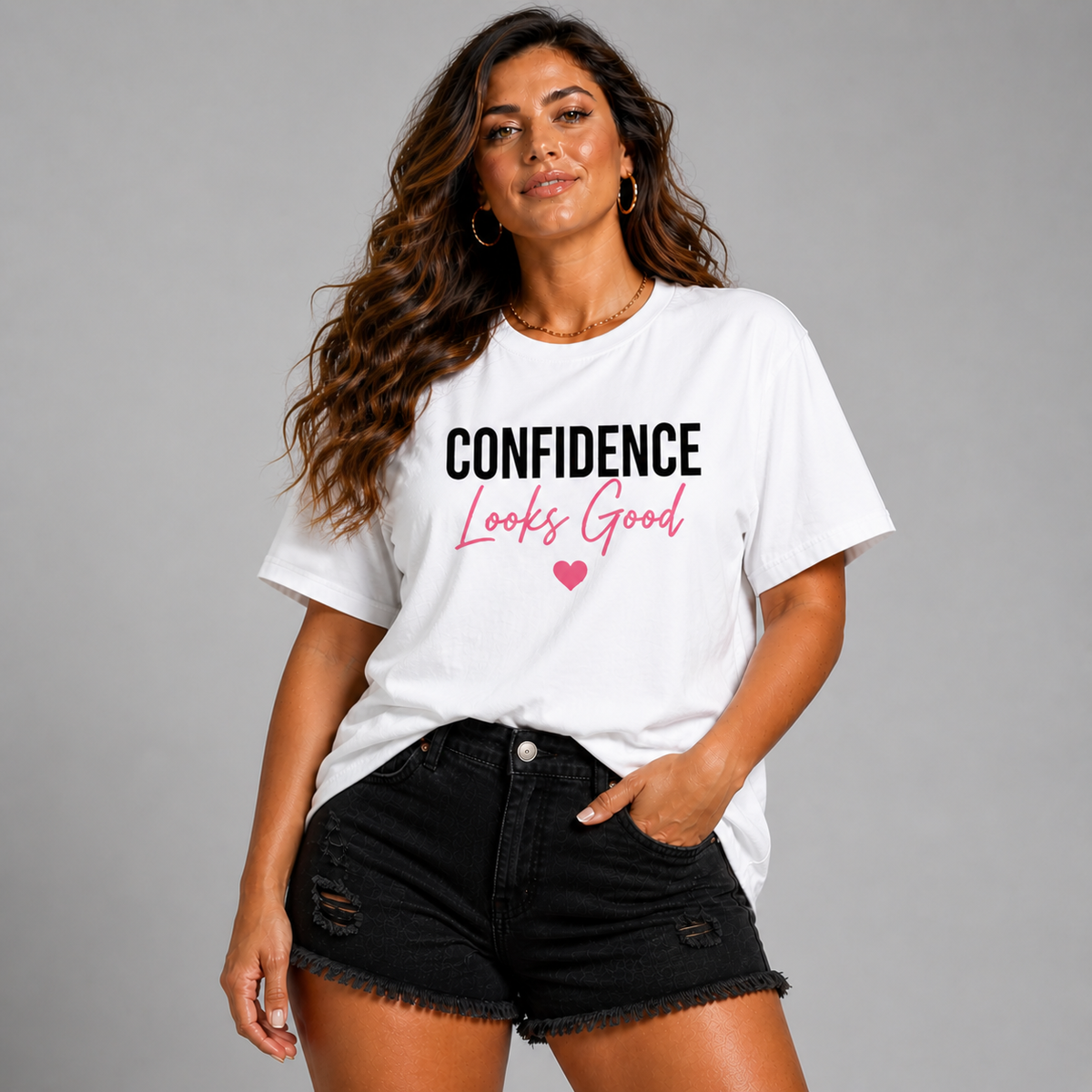 Long T-shirt with Confidence Looks Good