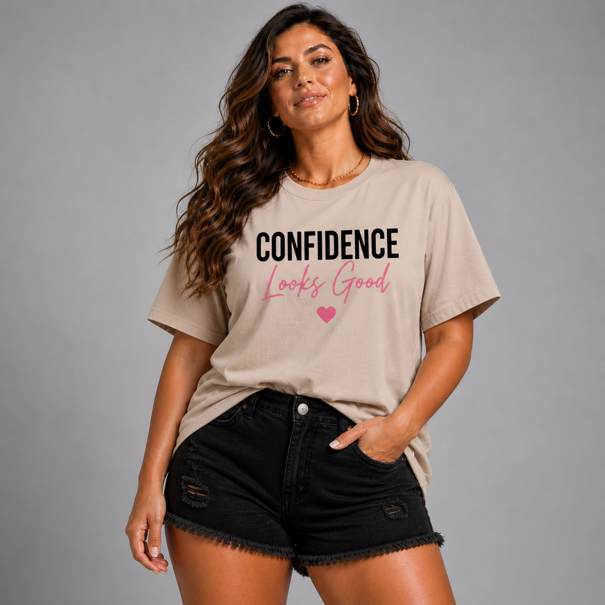Long T-shirt with Confidence Looks Good