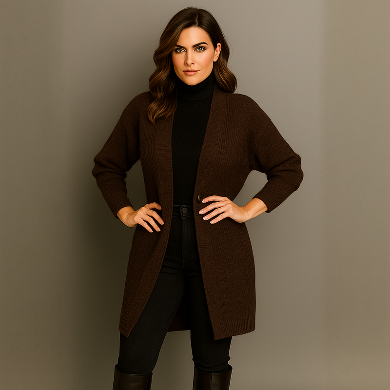 Single Button Knitted Cardigan