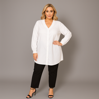 Smocked V‑Neck Long Sleeve Blouse