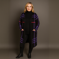 Checked Duster Cardigan