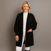 Luxury Cable Sleeve Pocket Front Duster Cardigan