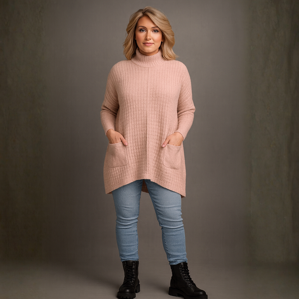 Luxury Basketweave Pattern Pocket Jumper