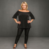 Bardot Off Shoulder Trumpet Sleeve Sparkly Top