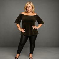 Bardot Off Shoulder Trumpet Sleeve Sparkly Top