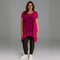 Hanky Hem Long Length Leopard Print Top