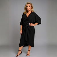 Knot Front V-Neck Dress