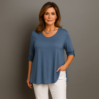 3/4 Button Sleeve Sleeve Swing Top