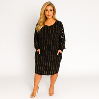 Sparkly Sequin Loose Fitted Dipped Hem Dress