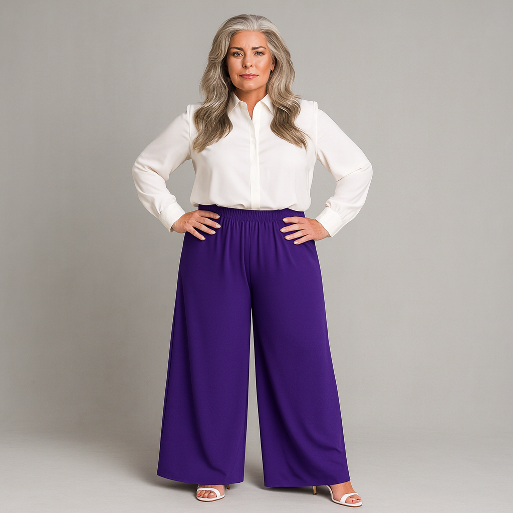 Crepe Wide Leg Elasticated Waist High Rise Palazzo Trousers