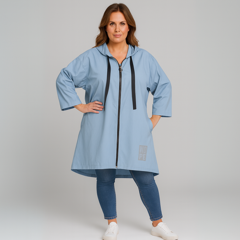 A-Line Dipped Hem Rain Mac