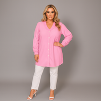 Smocked V‑Neck Long Sleeve Blouse