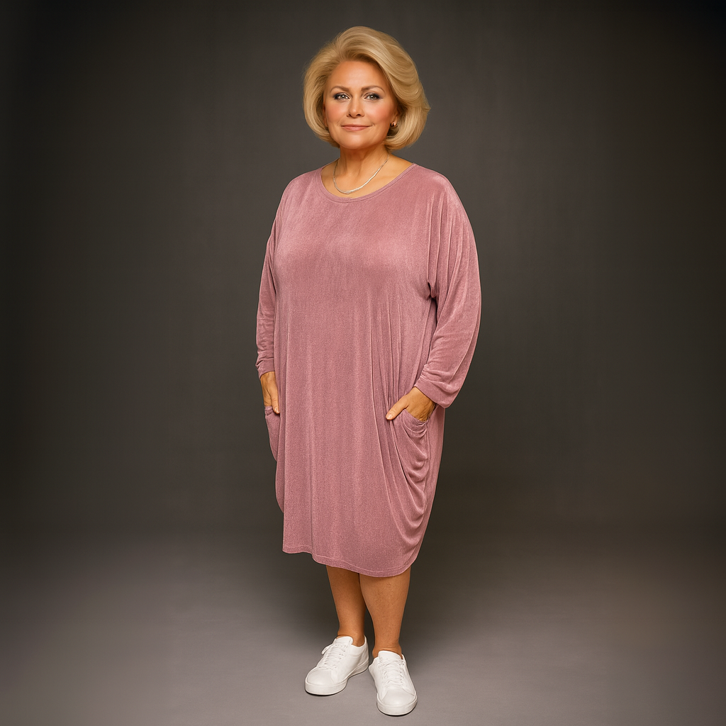 Soft Stretchy Loose Fitting Dress with Pockets