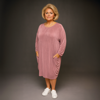 Soft Stretchy Loose Fitting Dress with Pockets