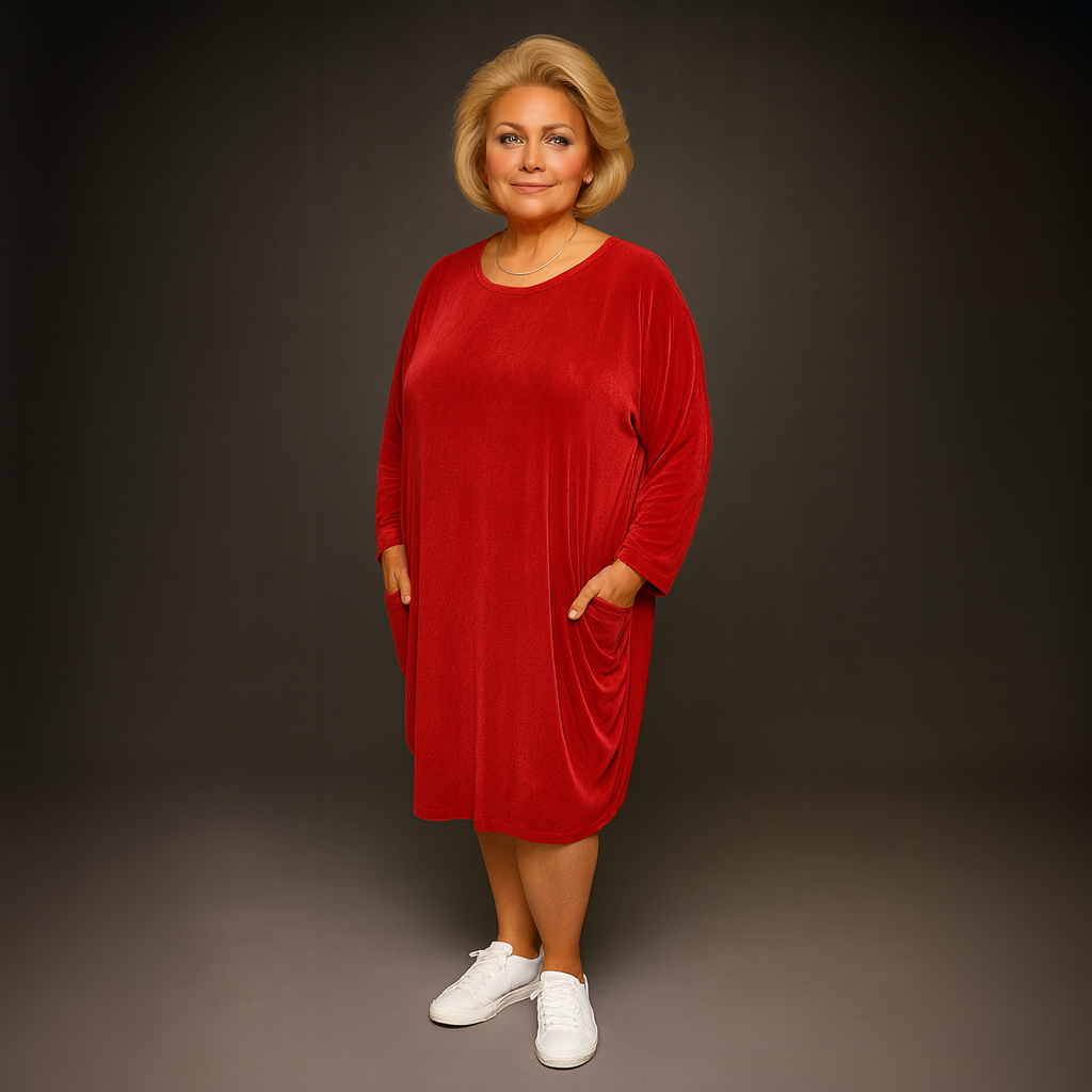 Soft Stretchy Loose Fitting Dress with Pockets