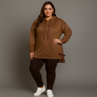 Super Soft Long Hoodie with Leopard Bows