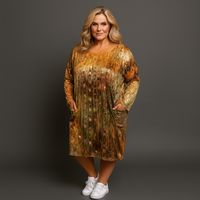 Velvet Loose Fitting Dress with Sequins