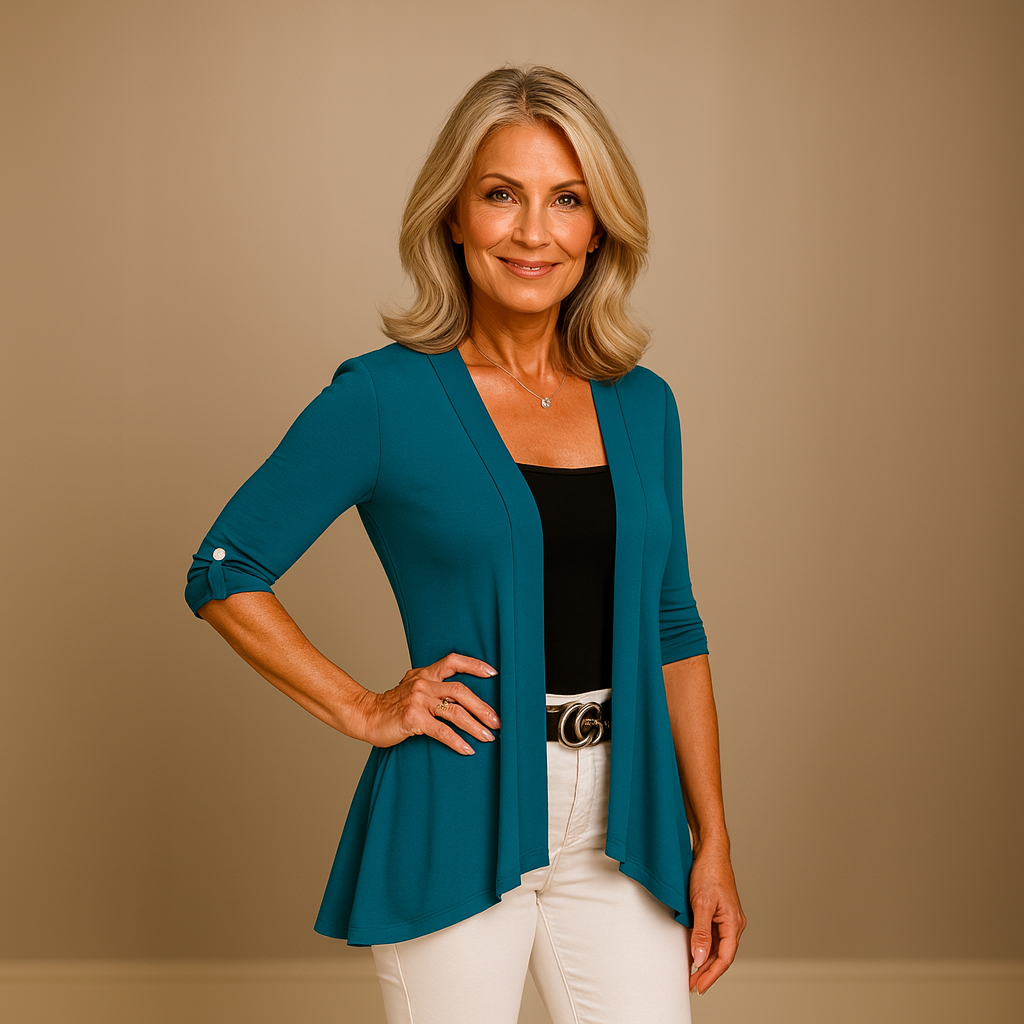 Dipped Hem Open Front Cardigan / Jacket