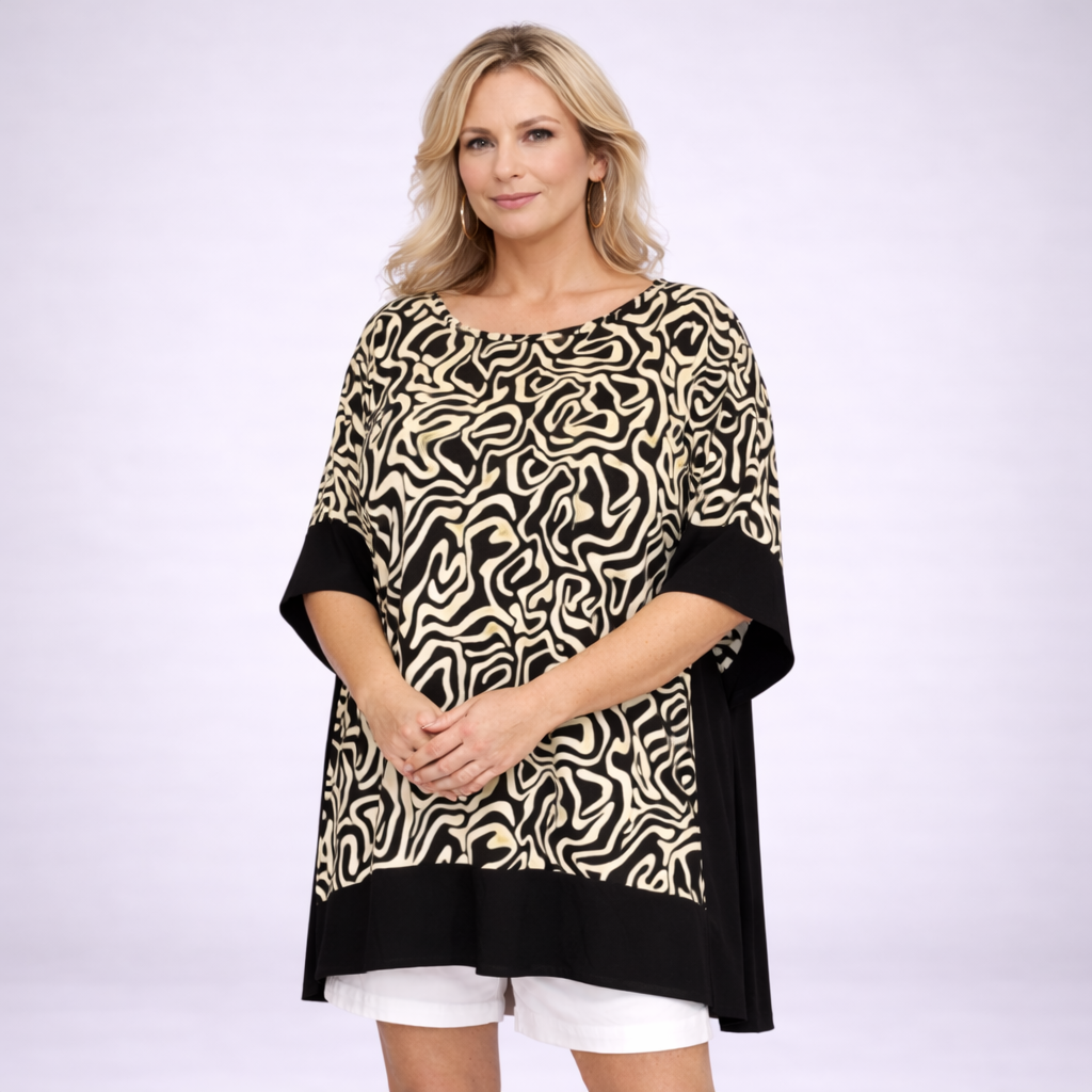 Oversized Soft Stretchy Kaftan with Panel Edging