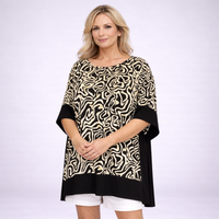 Oversized Soft Stretchy Kaftan with Panel Edging