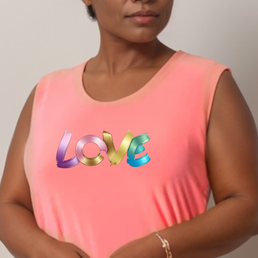 Sleeveless  “LOVE” Logo Cut-Side Vest