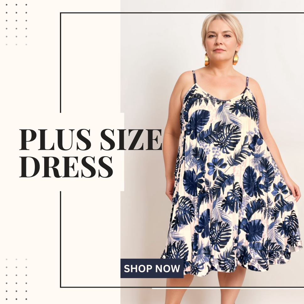 ROCKTHOSECURVES PLEATED A LINE STRAPPY LEAF PRINT DRESSNAVY BLUE / UK 16-18
