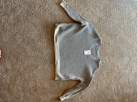 Small knit-jumper-V neck with coloured alternative stripe