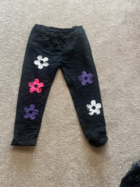 flower pattern pants orange, white, grey, stone, black, sage