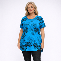 Cap Sleeve Dipped Hem T-Shirt / Top