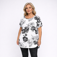 Cap Sleeve Dipped Hem T-Shirt / Top