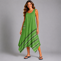 Sleeveless hanky hem pocket dress