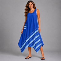 Sleeveless hanky hem pocket dress