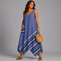 Sleeveless Hanky Hem Pocket Dress