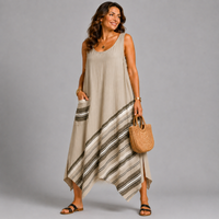 Sleeveless Hanky Hem Pocket Dress