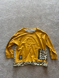 leopard jumper brown and mustard