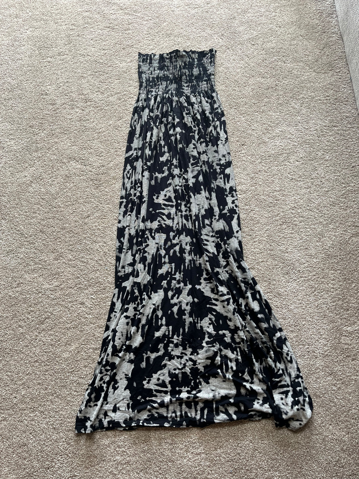 black and grey camofluage shearing dress