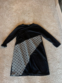 grey/black pattern dress