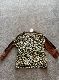 leopard jumper brown and mustard