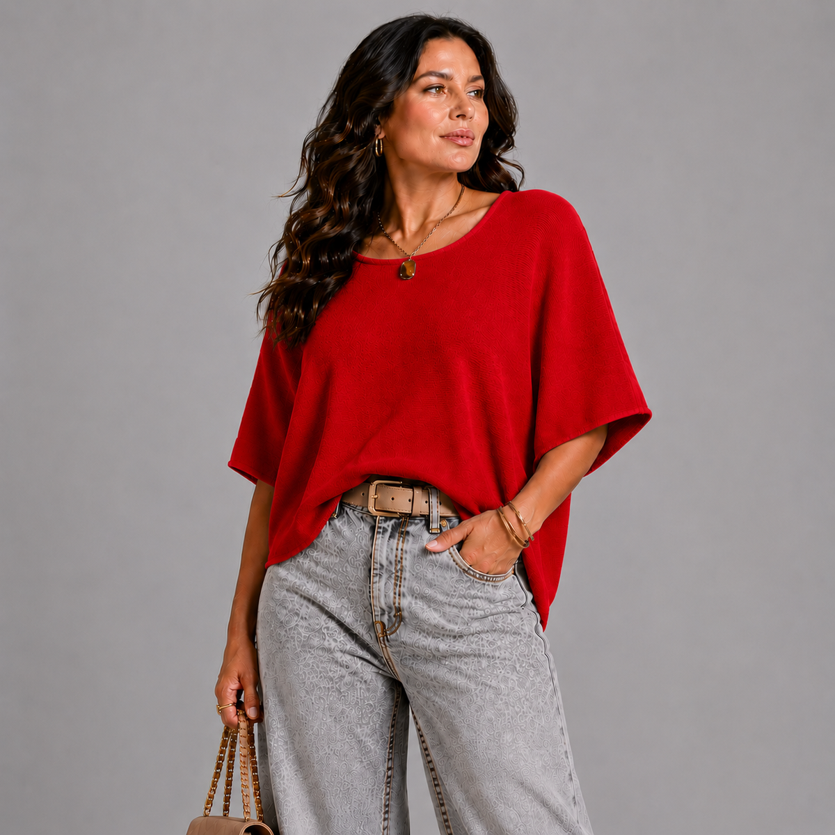 Super Soft Round Neck Short Sleeve Jumper